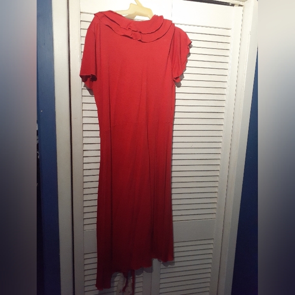 Red Ruffled Dress - Picture 2 of 5